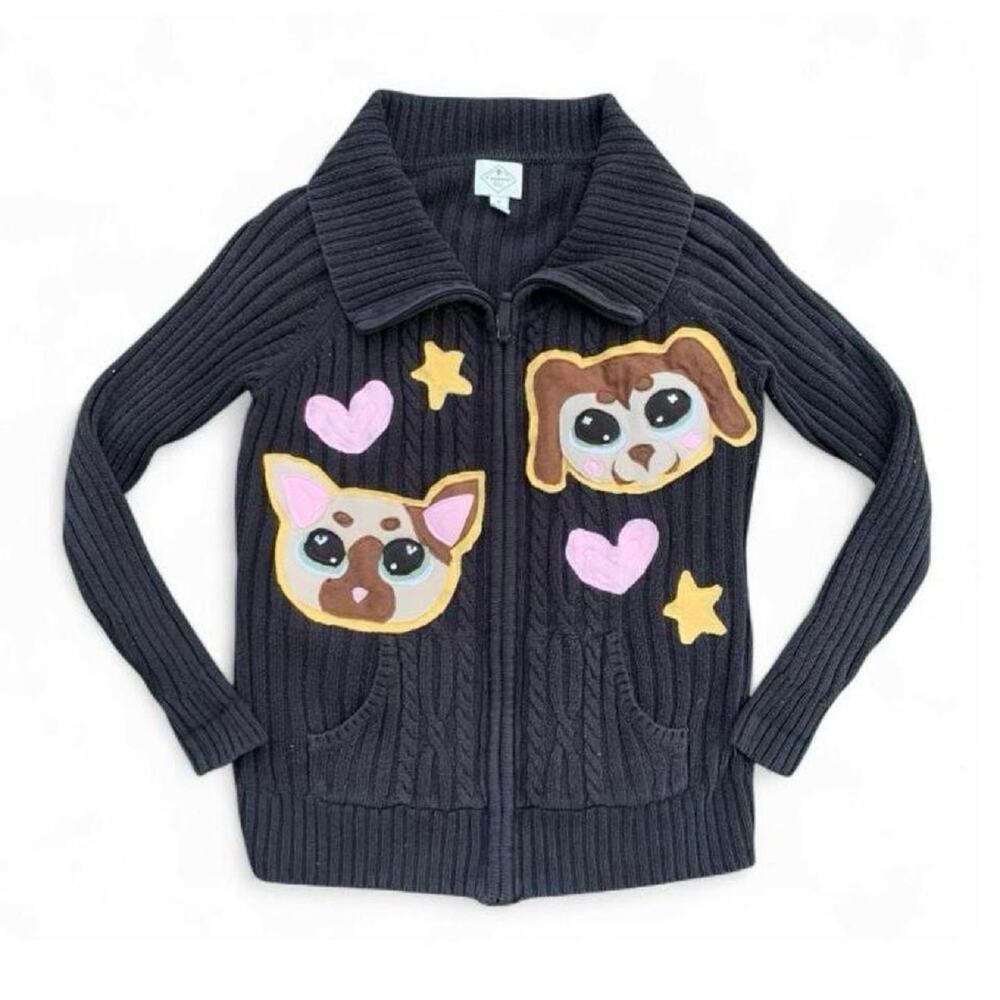Custom y2k lps cat dog littlest pet shop zip sweater